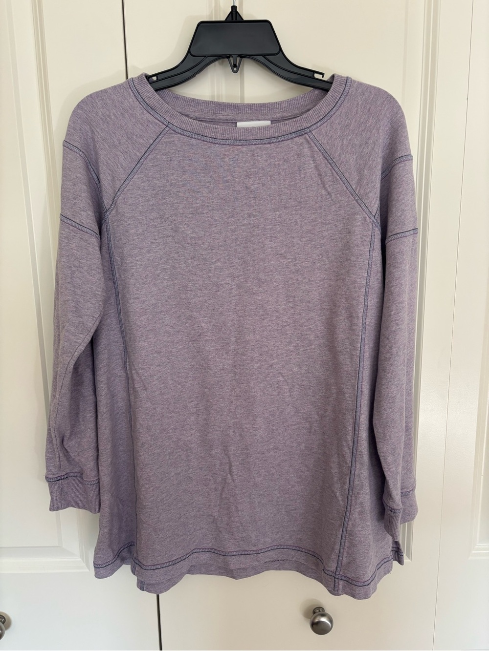 J Jill Fit Sweatshirt Womens small Heathered Purple Pullover Long Sleeve.
